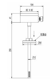 NOIKE-AH Temperature and humidity transmitter NC100D series Dimensional drawing