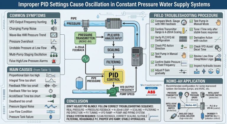 Improper PID Settings Cause Oscillation in Constant Pressure Water Supply Systems