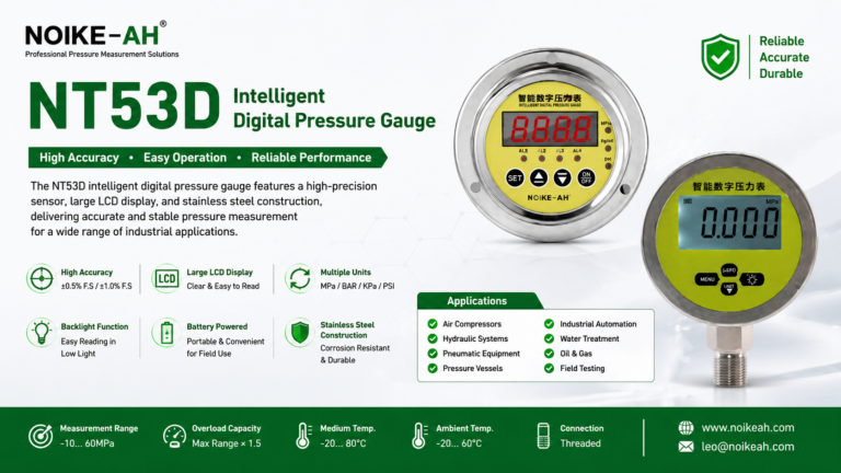 NOIKE-AH NT53D Digital Pressure Gauge for Industrial Pressure Measurement