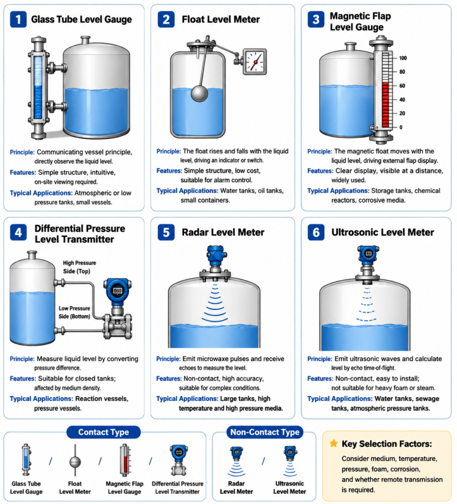 NOIKE-AH Comparison Guide to Six Types of Level Meters