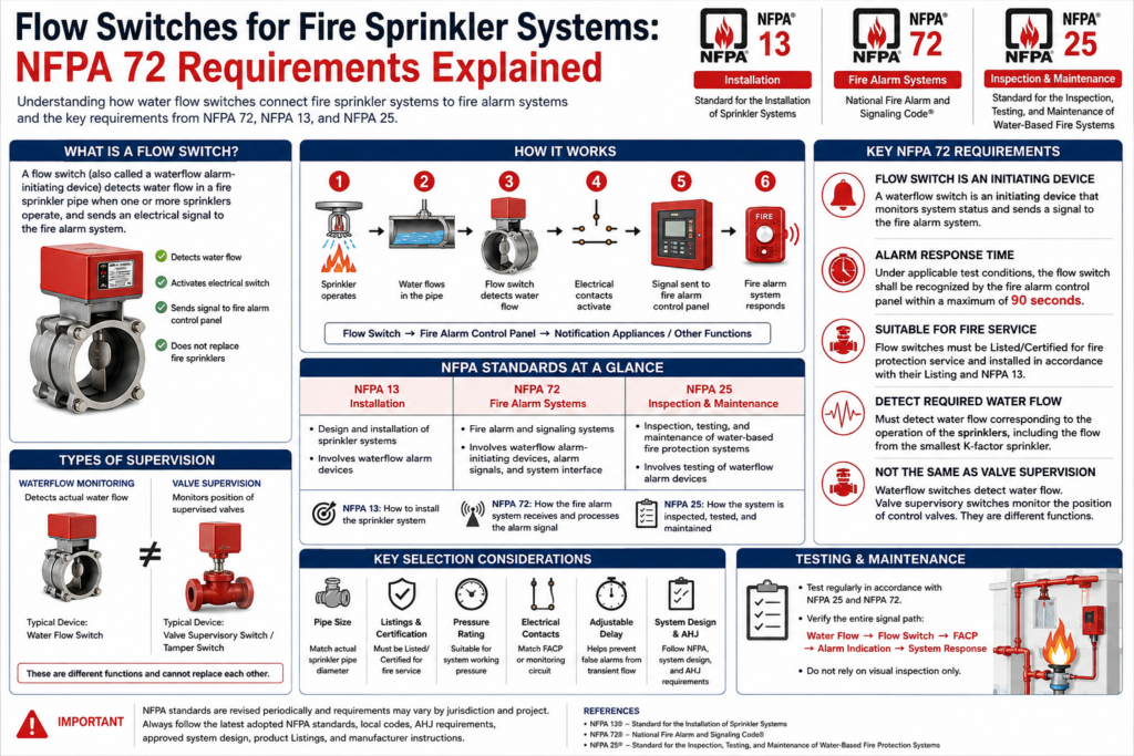 Flow Switches for Fire Sprinkler Systems: NFPA 72 Requirements Explained