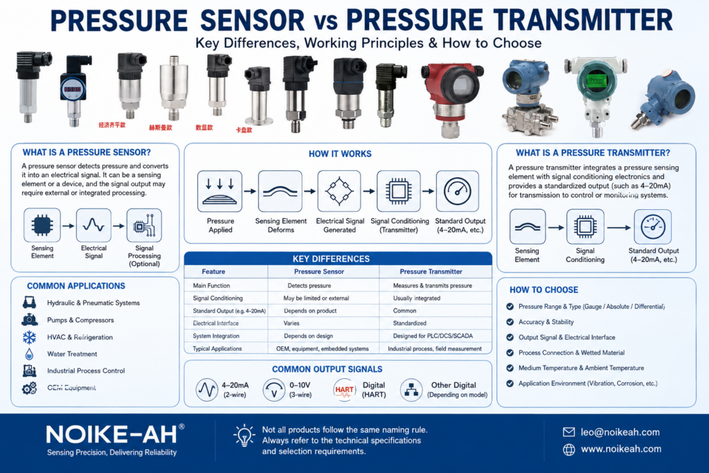 Pressure Sensor vs Pressure Transmitter