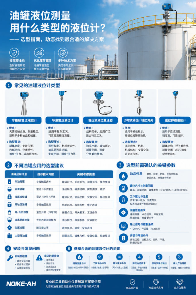 What Type of Level Meter Should Be Used for Oil Tank Level Measurement? A Selection Guide for Industrial Oil Tanks